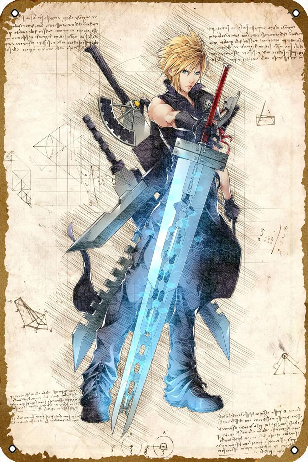 Gaming Console Cloud - ملصق لعبة Cloud Strife FFVII علامة
