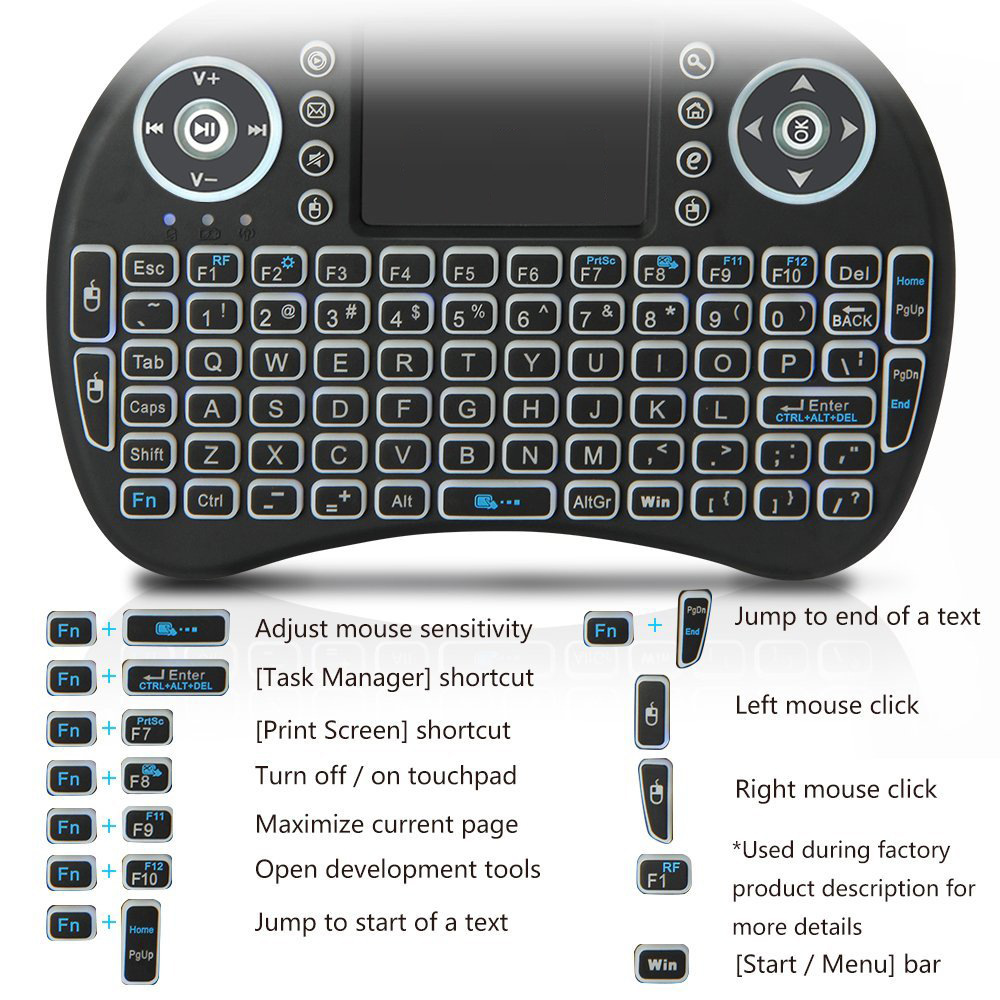 لوحة مفاتيح لاسلكية صغيرة بإضا - مراجعة Gaming Console Or Pc وسعره